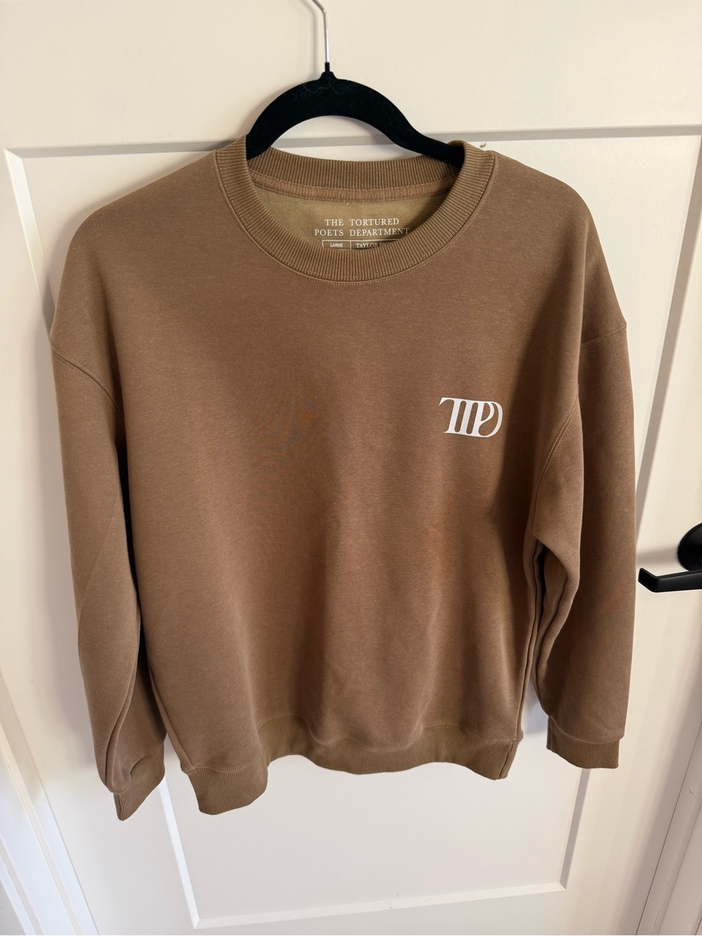 Taylor Swift The Tortured Poets Department Crewneck Sweatshirt Brown TTPD Size L